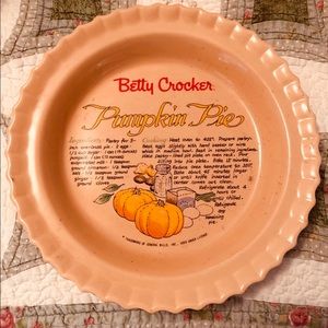 Betty Crocker pumpkin pie recipe plate